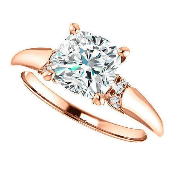 1.8Carat -7.0mm Cushion Moissanite Accented Engagement Ring - Picture 15 of 15